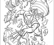 Coloriage Héro Wolverine en Combat