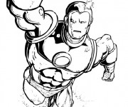 Coloriage et dessins gratuit Iron Man en noir et blanc à imprimer