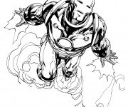 Coloriage et dessins gratuit Iron Man en vol à imprimer
