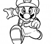 Coloriage Super Mario qui court rapidement