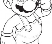 Coloriage et dessins gratuit Super Mario stylisé à imprimer