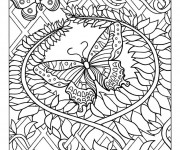 Coloriage Adulte Papillon mandala