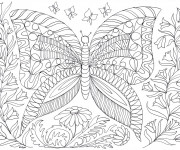 Coloriage et dessins gratuit Anti-Stress Papillons à imprimer