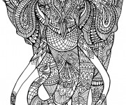 Coloriage Éléphant Anti-Stress Mandala