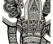 Coloriage et dessins gratuit Psychédélique éléphant à imprimer