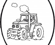 Coloriage et dessins gratuit Tracteur encerclé à imprimer