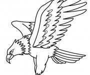 Coloriage et dessins gratuit Aigle en chasse à imprimer