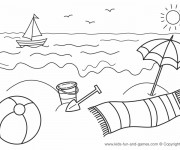 Coloriage et dessins gratuit Plage et Mer en été à imprimer
