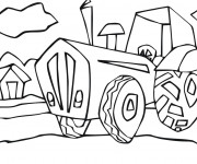 Coloriage et dessins gratuit Tracteur à la Campagne à imprimer