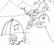 Coloriage Animaux voleurs Camping