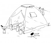 Coloriage Camping sous La Tente
