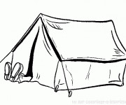 Coloriage et dessins gratuit Homme qui se repose Camping à imprimer