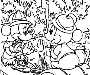 Coloriage Mickey Mouse Camping