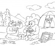 Coloriage Ours infiltre Camping