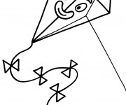 Coloriage Cerf-volant avec visage