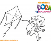 Coloriage Dora et Cerf-volant
