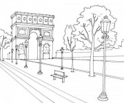 Coloriage et dessins gratuit Champs-Élysées en France à imprimer