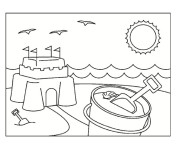 Coloriage et dessins gratuit Château de Sable pour enfant à imprimer