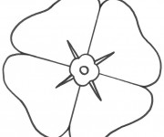 Coloriage Fleur simple de Coquelicot