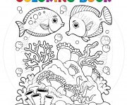 Coloriage et dessins gratuit Corail et Poissons à imprimer