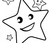 Coloriage et dessins gratuit Étoiles en souriant à imprimer