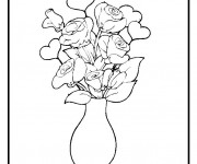 Coloriage Fleurs dans une vase