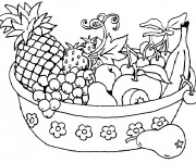 Coloriage et dessins gratuit Corbeille de Fruits à imprimer