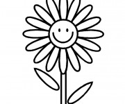 Coloriage et dessins gratuit Fleur souriante à imprimer