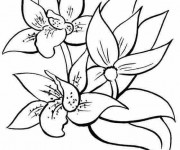 Coloriage et dessins gratuit Fleurs stylisés à imprimer
