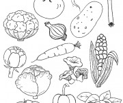 Coloriage et dessins gratuit Légumes en couleur à imprimer