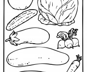 Coloriage et dessins gratuit Légumes encadrés à imprimer