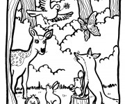 Coloriage et dessins gratuit Animaux de la Forêt à imprimer