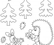 Coloriage et dessins gratuit Animaux de la Forêt maternelle à imprimer