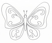Coloriage Magnifique Papillon stylisé en noir