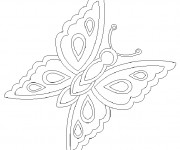 Coloriage Papillon avec ses ailes décorés