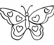Coloriage Papillon en coeurs