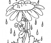 Coloriage Marguerite comme parapluie