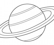 Coloriage Planète Saturn en noir
