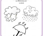 Coloriage et dessins gratuit Pluie et Parapluie en hiver à imprimer