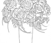 Coloriage Bouquet de Rose sensation