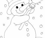 Coloriage Bonhomme de neige aime la neige
