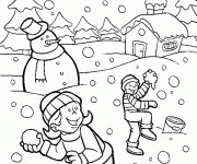 Coloriage et dessins gratuit Paysage neigeux à imprimer
