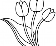 Coloriage et dessins gratuit Tulipe à découper à imprimer