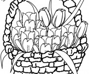 Coloriage Tulipes en carte de vœux