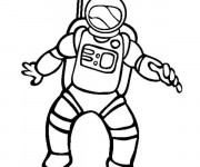 Coloriage et dessins gratuit Astronaute dans l'espace à imprimer