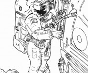 Coloriage et dessins gratuit Astronaute dessin réel à imprimer