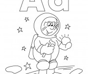 Coloriage et dessins gratuit Astronaute planète à imprimer