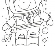 Coloriage et dessins gratuit Astronaute simple à imprimer