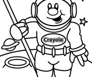 Coloriage et dessins gratuit Astronaute souriant à imprimer