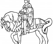 Coloriage Chevalier du Royaume britannique sur son cheval